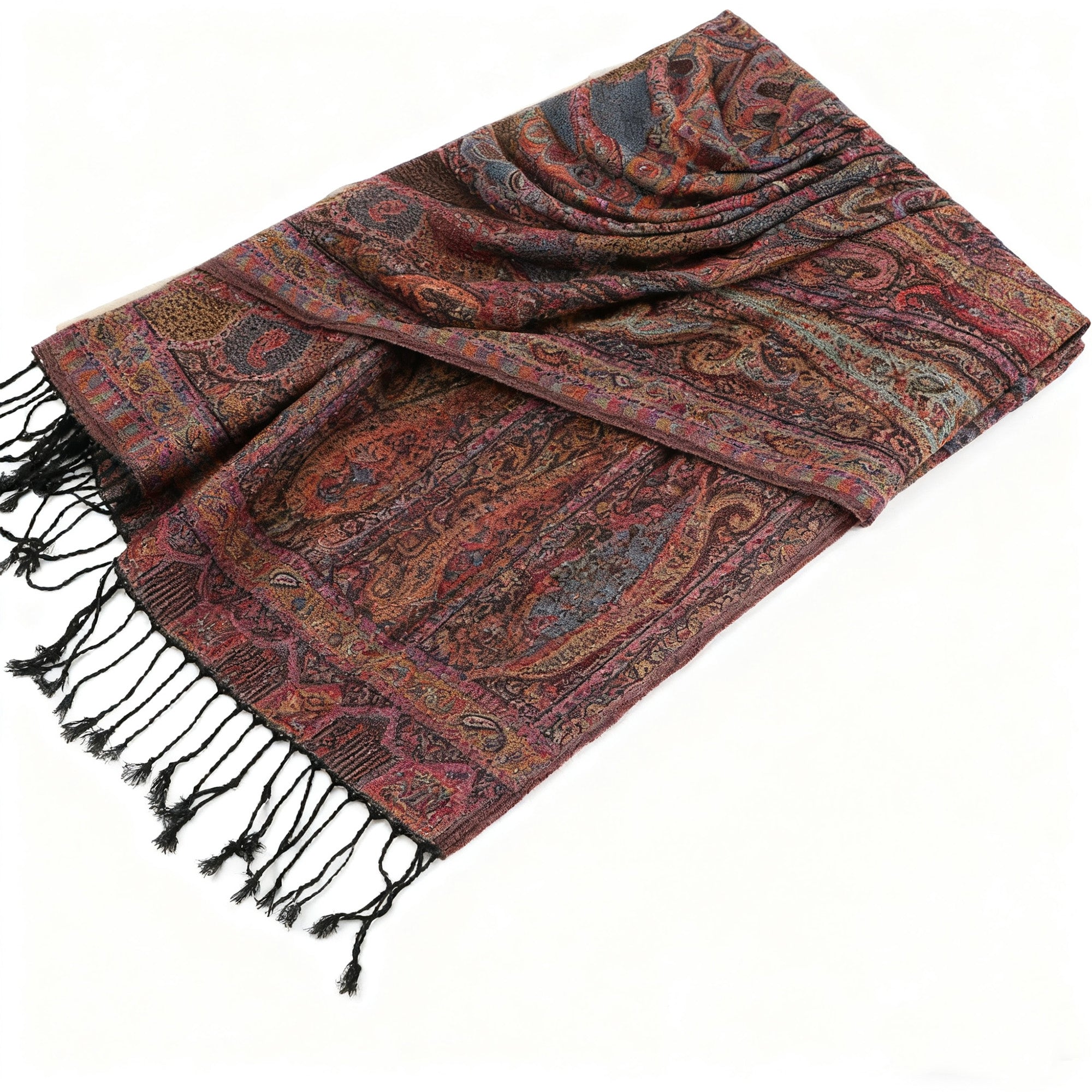Anna-Kaci Soft Paisley Wrap Shawl with Fringe Lightweight Warm Oversized Scarf 72.5¡Á28 Inches