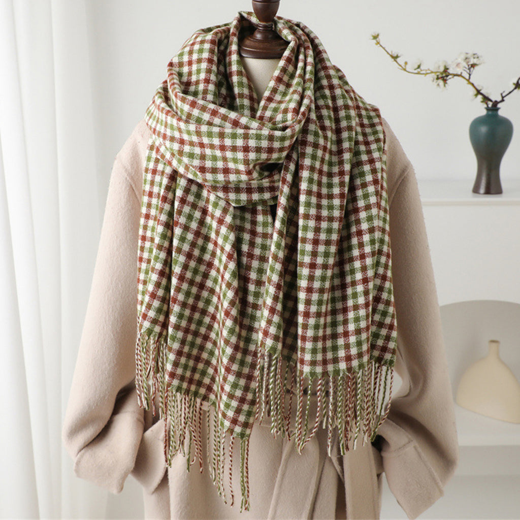 Anna-Kaci Plaid Winter Scarf Soft Cozy Woven Wrap with Fringe Edges 81¡Á26.5 Inches
