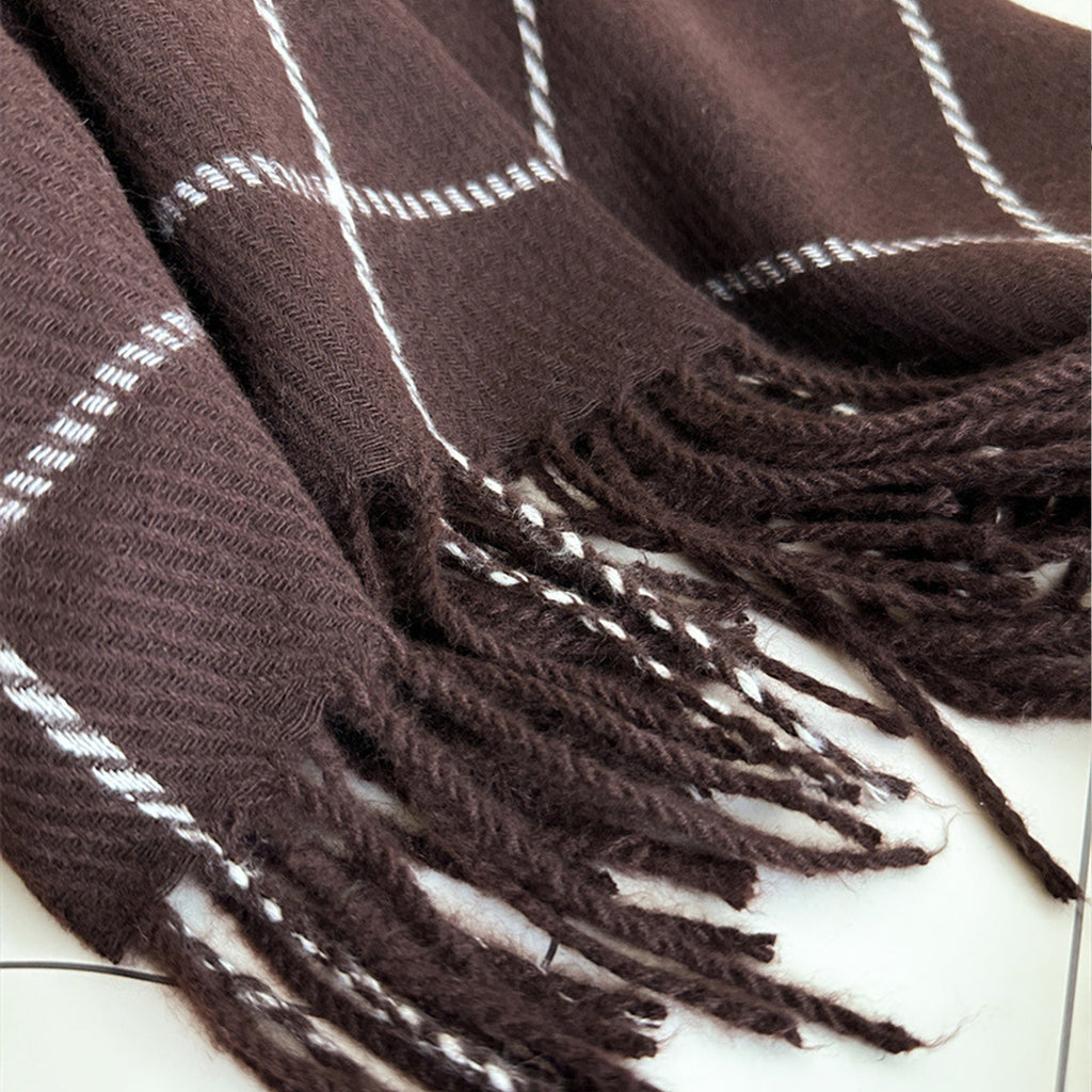 Anna-Kaci Plaid Winter Scarf Soft Warm Woven Long Shawl with Fringe Edges 78.5¡Á23.5 Inches