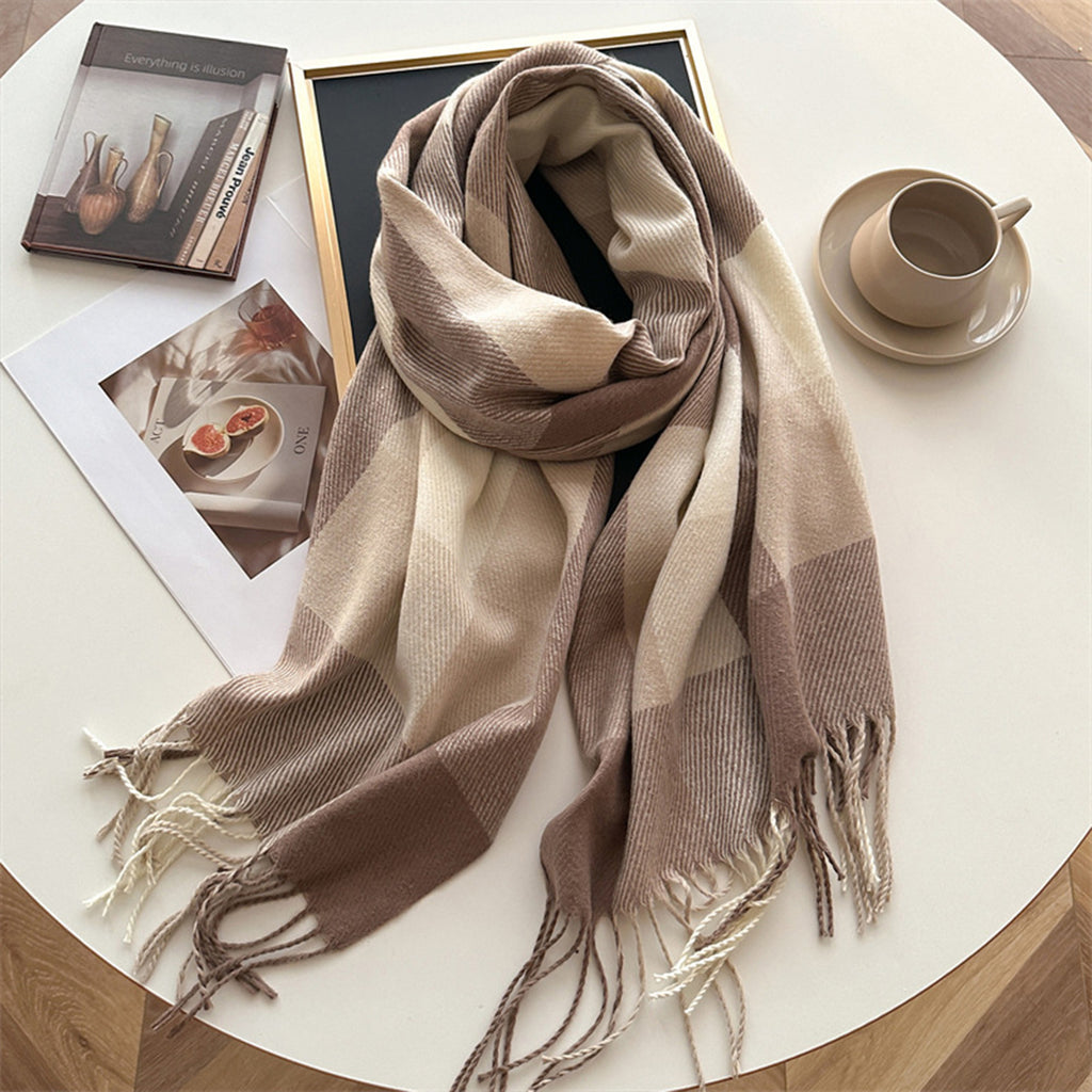 Anna-Kaci Soft Plaid Oversized Scarf with Cozy Woven Texture and Fringe Hem 78.5¡Á26 Inches