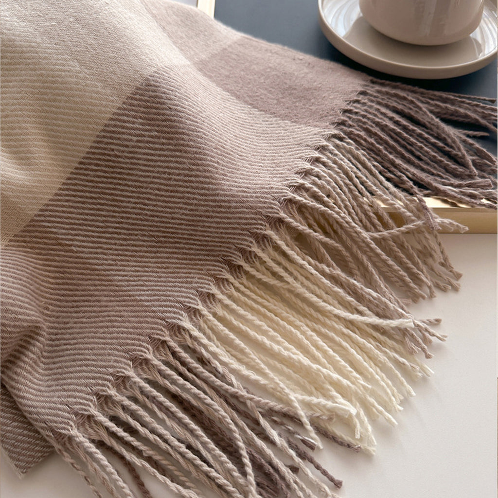 Anna-Kaci Soft Plaid Oversized Scarf with Cozy Woven Texture and Fringe Hem 78.5¡Á26 Inches