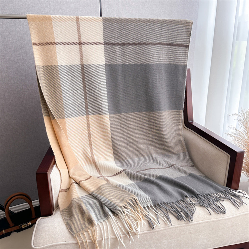 Anna-Kaci Soft Winter Plaid Scarf with Warm Cozy Feel and Fringe Trim 78.5¡Á26 Inches