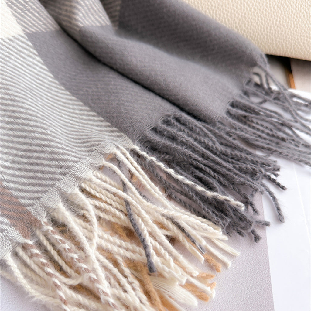 Anna-Kaci Soft Winter Plaid Scarf with Warm Cozy Feel and Fringe Trim 78.5¡Á26 Inches
