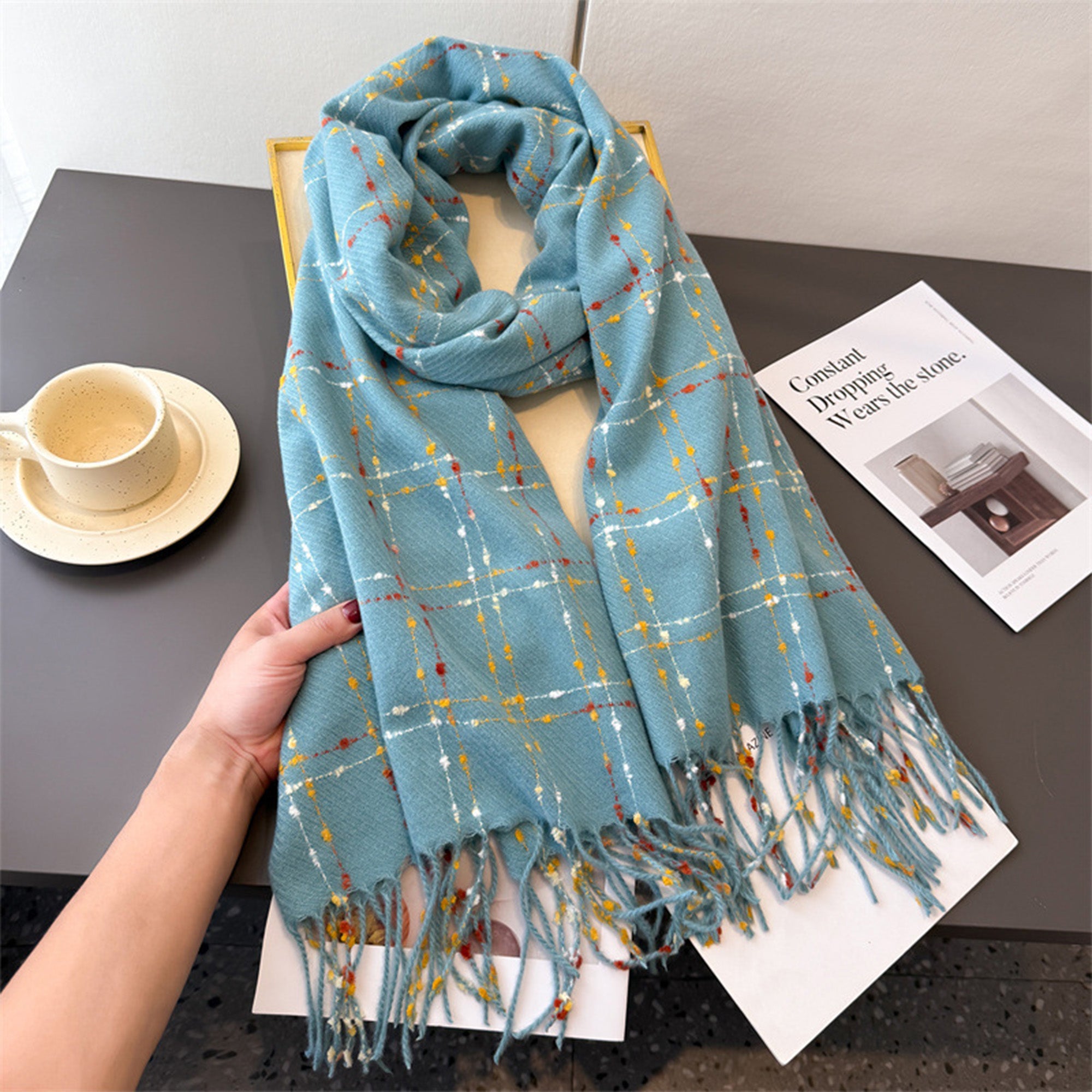 Anna-Kaci Winter Plaid Scarf with Lightweight Warm Fabric for Everyday Comfort 78.5¡Á26 Inches