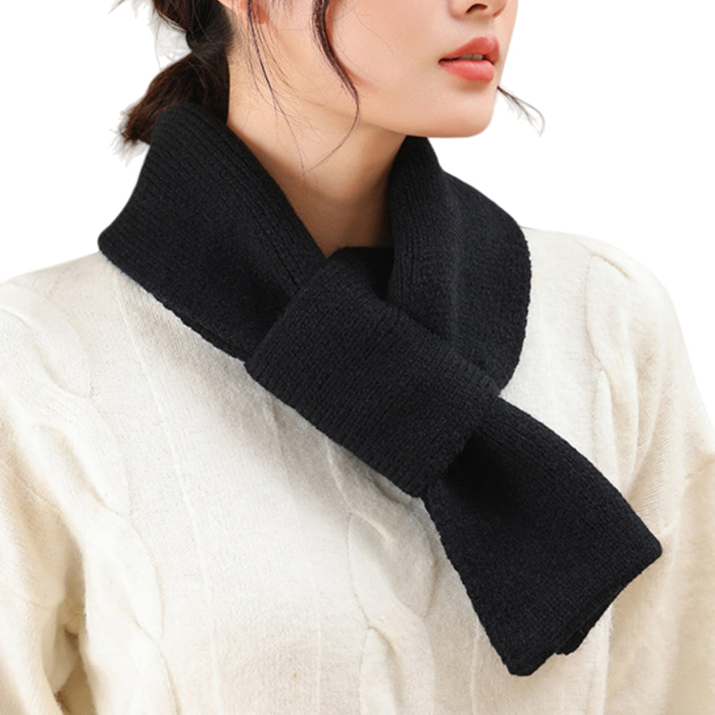 Anna-Kaci Women's Soft Knit Scarf with Pull-Through Loop Design, Cozy Textured Fabric and Easy Draped Styling for Everyday Wear 29.5x7in