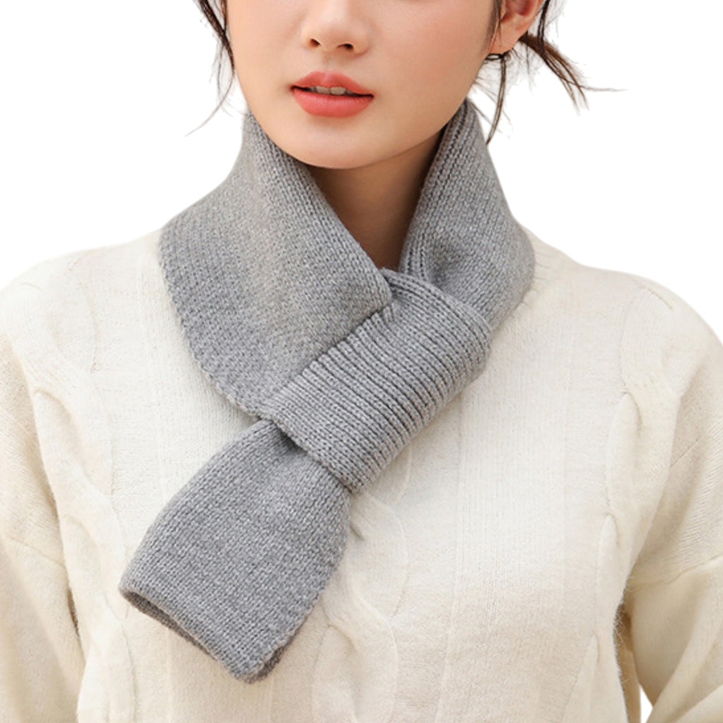 Anna-Kaci Women's Soft Knit Scarf with Pull-Through Loop Design, Cozy Textured Fabric and Easy Draped Styling for Everyday Wear 29.5x7in