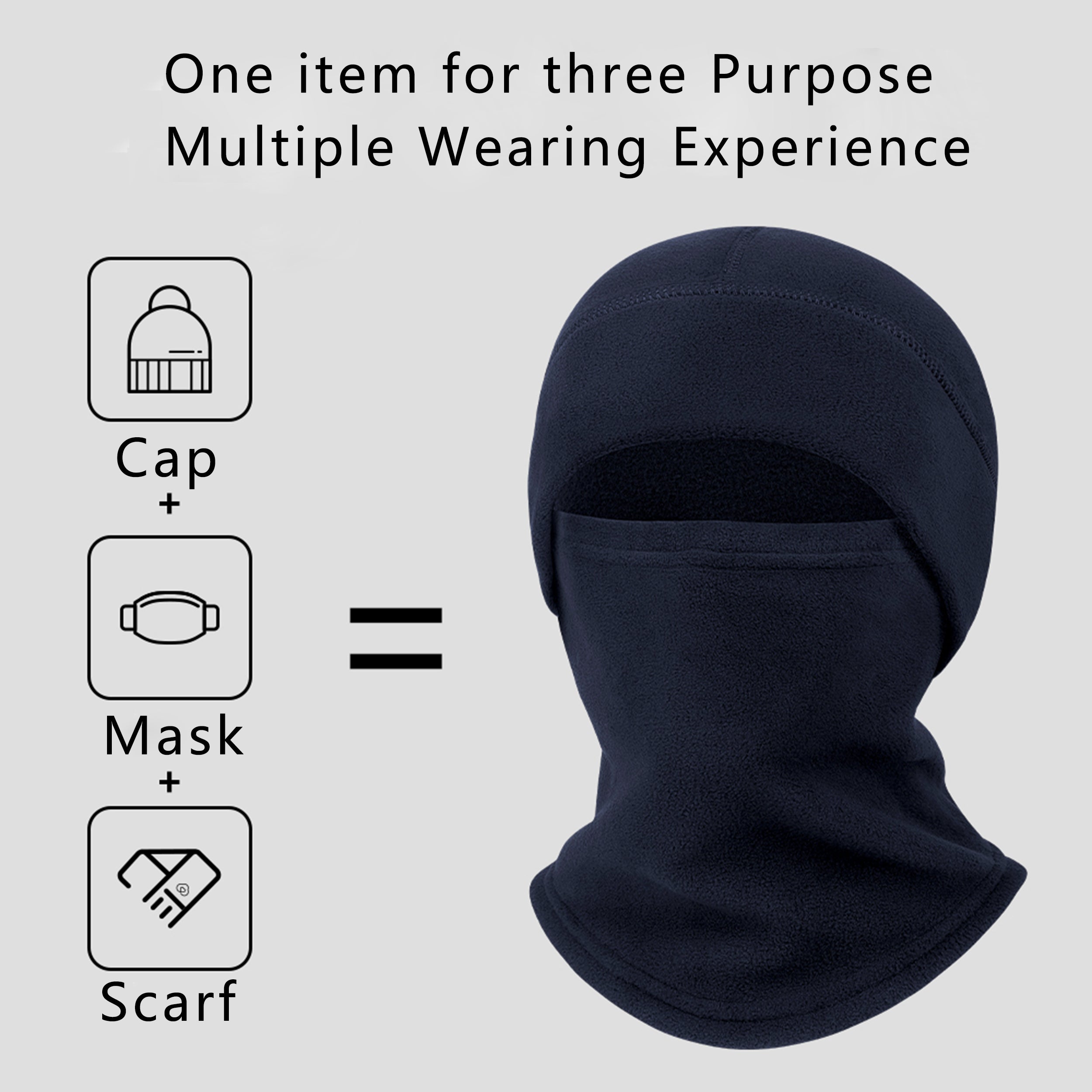 Anna-Kaci Winter Neck Warmer Gaiter Fleece Beanie Skull Cap Set Windproof Face Cover Unisex Cold Weather Outdoor Gear