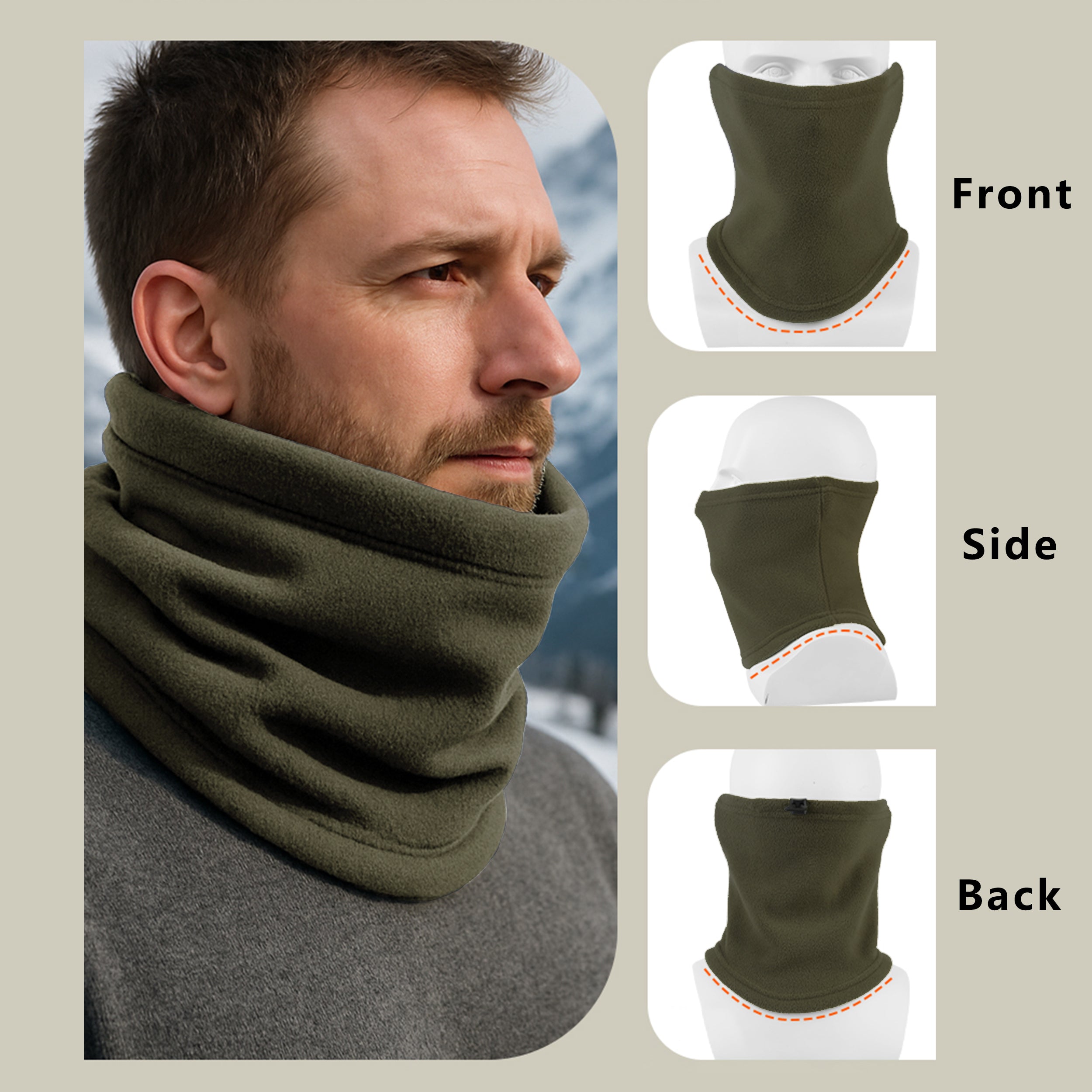 Anna-Kaci Winter Neck Warmer Gaiter Fleece Beanie Skull Cap Set Windproof Face Cover Unisex Cold Weather Outdoor Gear
