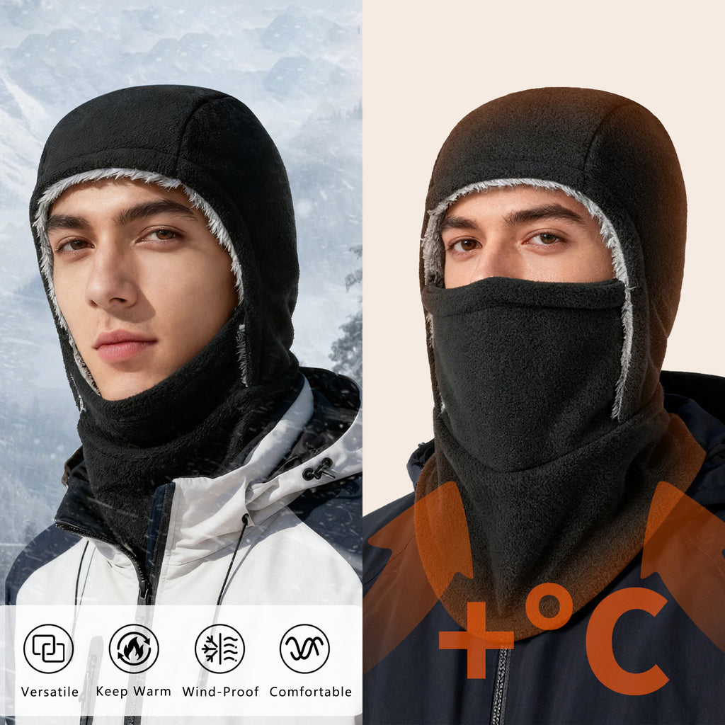 Anna-Kaci Winter Neck Warmer Gaiter Fleece Balaclava Hooded Windproof Ski Face Mask Head Cover Outdoor Activities Unisex