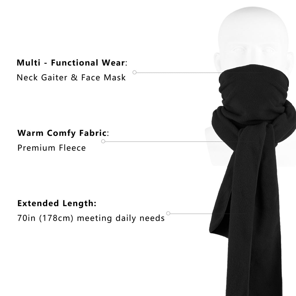 Anna-Kaci Winter Scarf Fleece Neck Warmer Solid Soft Windproof Lightweight Cold Weather Outdoor Gear for Women and Men