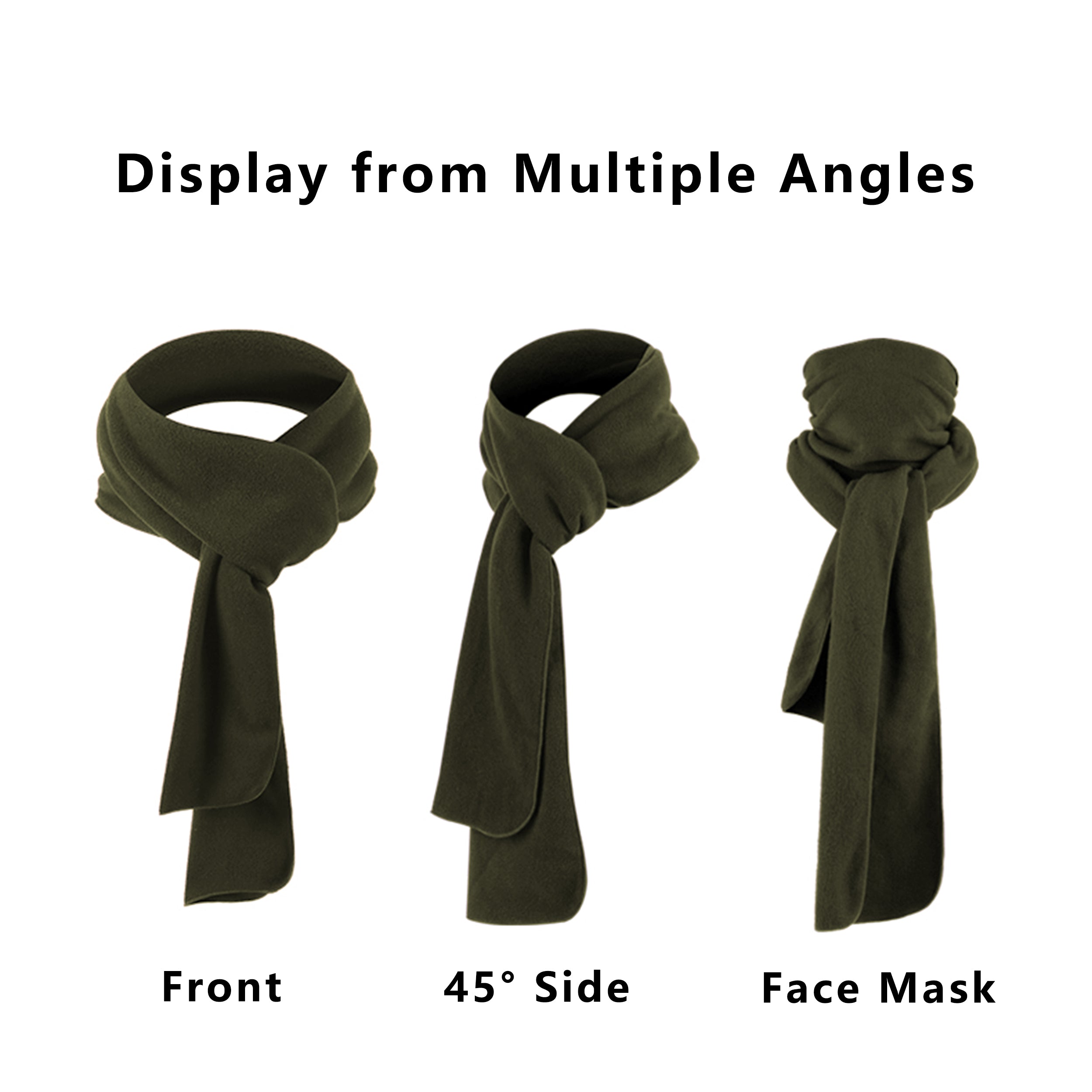 Anna-Kaci Winter Scarf Fleece Neck Warmer Solid Soft Windproof Lightweight Cold Weather Outdoor Gear for Women and Men