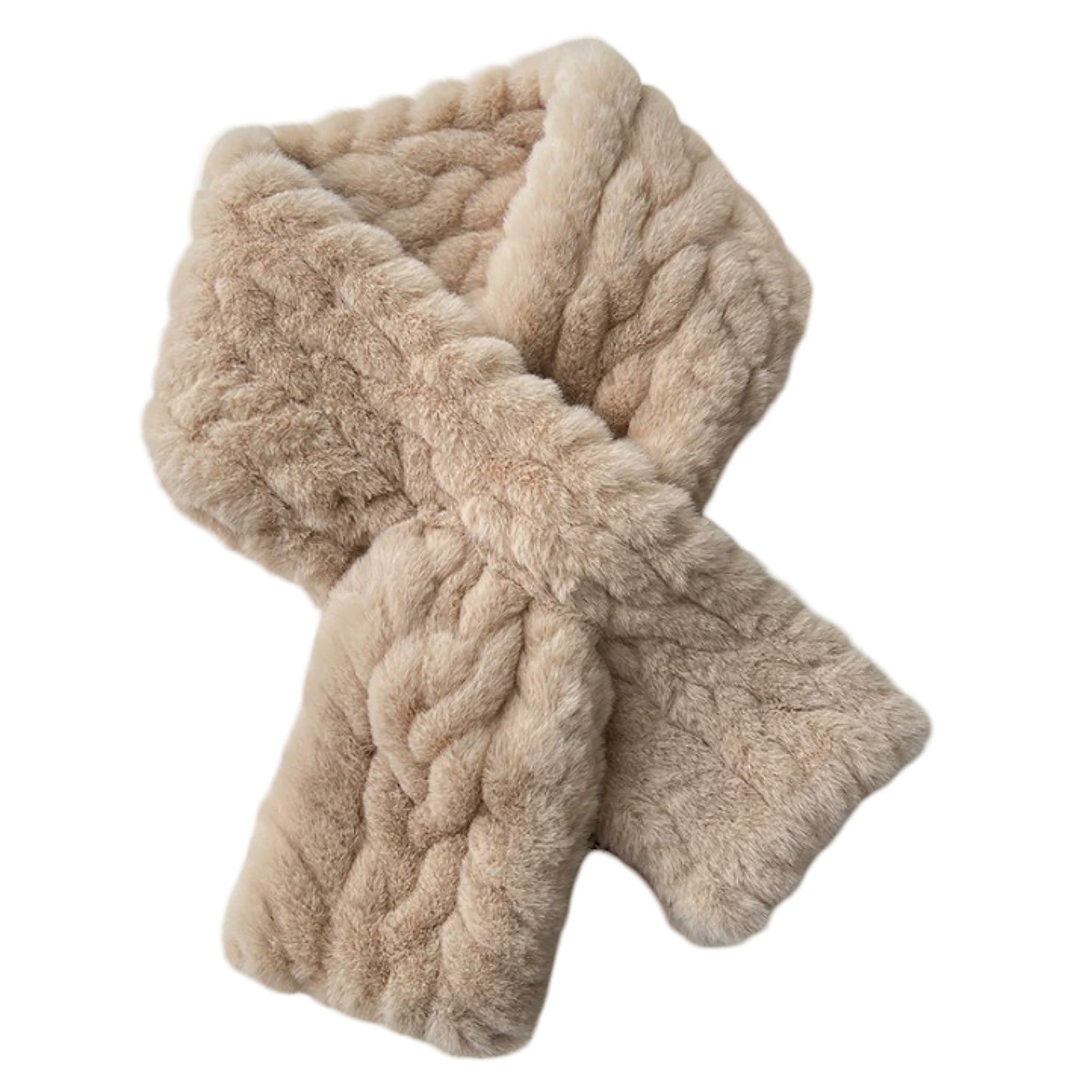 Anna-Kaci Soft Plush Faux Fur Scarf with Cozy Slip Through Design 31.5¡Á5 Inches