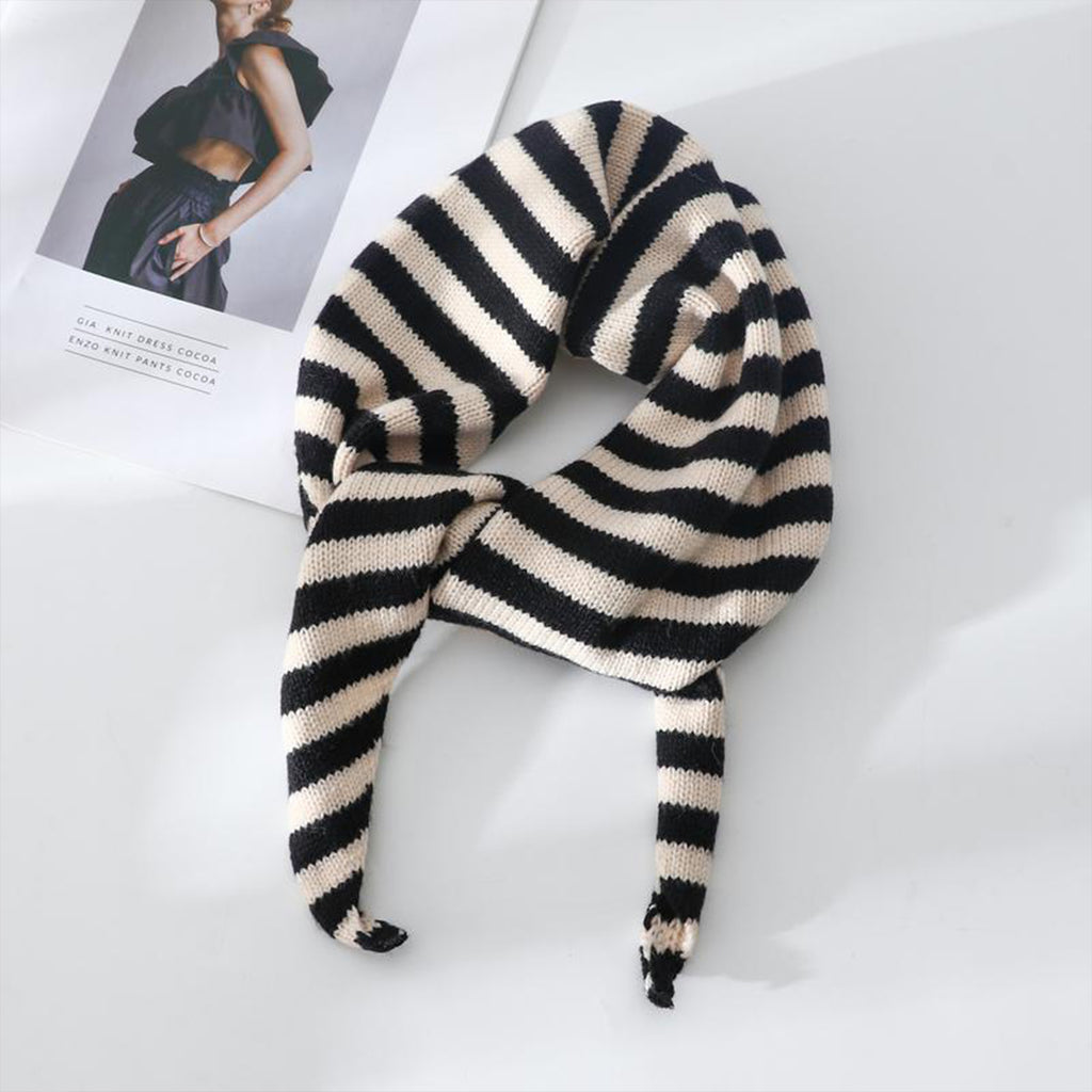 Anna-Kaci Striped Knit Scarf Lightweight Soft Stretch Fabric for Easy Styling 43.5¡Á15 Inches