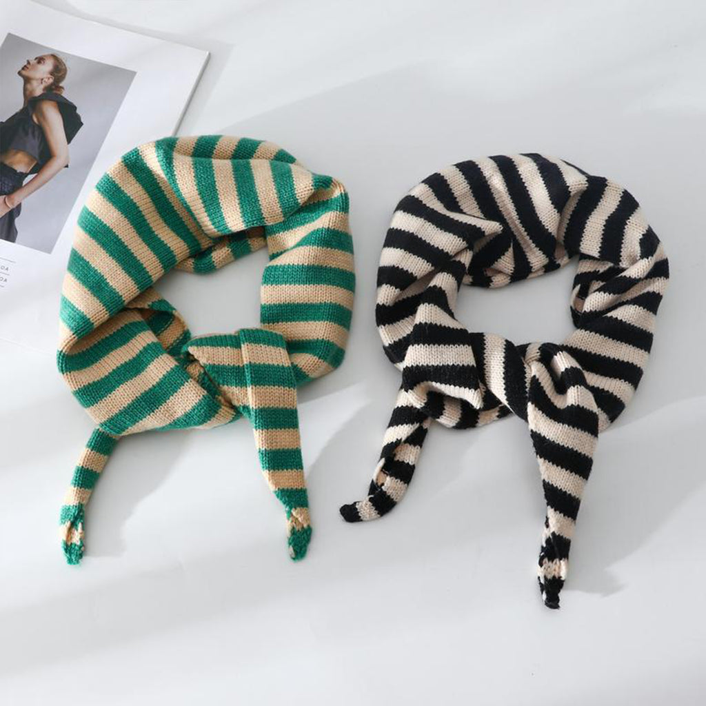 Anna-Kaci Striped Knit Scarf Lightweight Soft Stretch Fabric for Easy Styling 43.5¡Á15 Inches