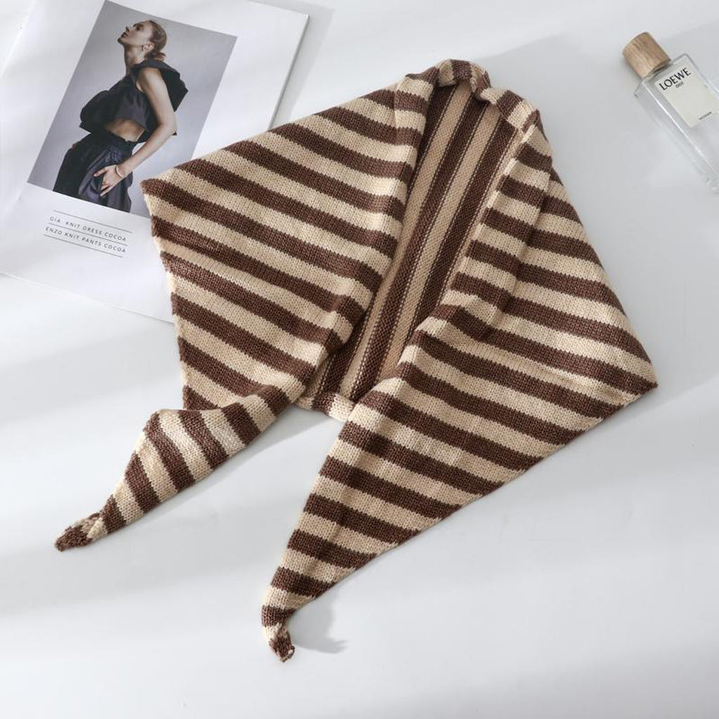 Anna-Kaci Striped Knit Scarf Lightweight Soft Stretch Fabric for Easy Styling 43.5¡Á15 Inches