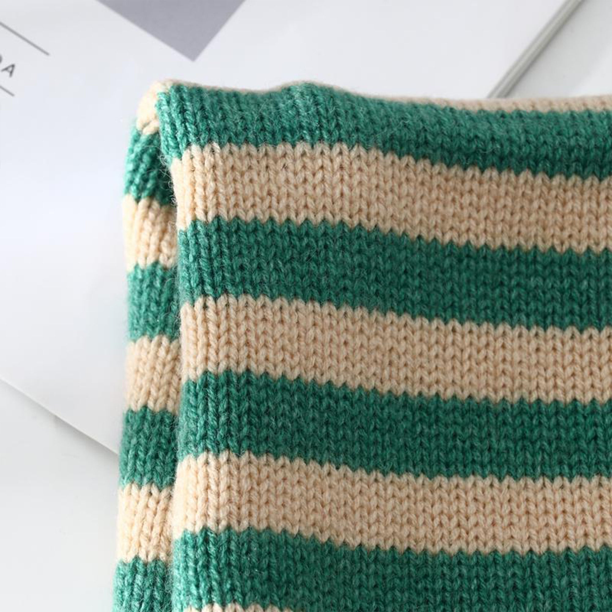 Anna-Kaci Striped Knit Scarf Lightweight Soft Stretch Fabric for Easy Styling 43.5¡Á15 Inches