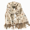 Anna-Kaci Reversible Polka Dot Scarf with Soft Fabric and Fringe Trim 78.5¡Á25.5 Inches