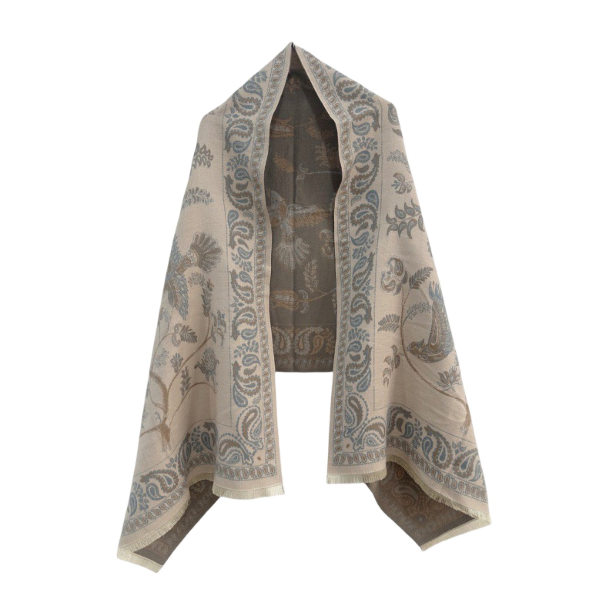 Anna-Kaci Soft Floral Bird Pattern Wrap Scarf with Elegant Border Design 74.8¡Á25.5 Inches