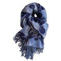 Anna-Kaci Floral Pattern Soft Jacquard Scarf with Twisted Fringe Trim 78.5¡Á25.5 Inches