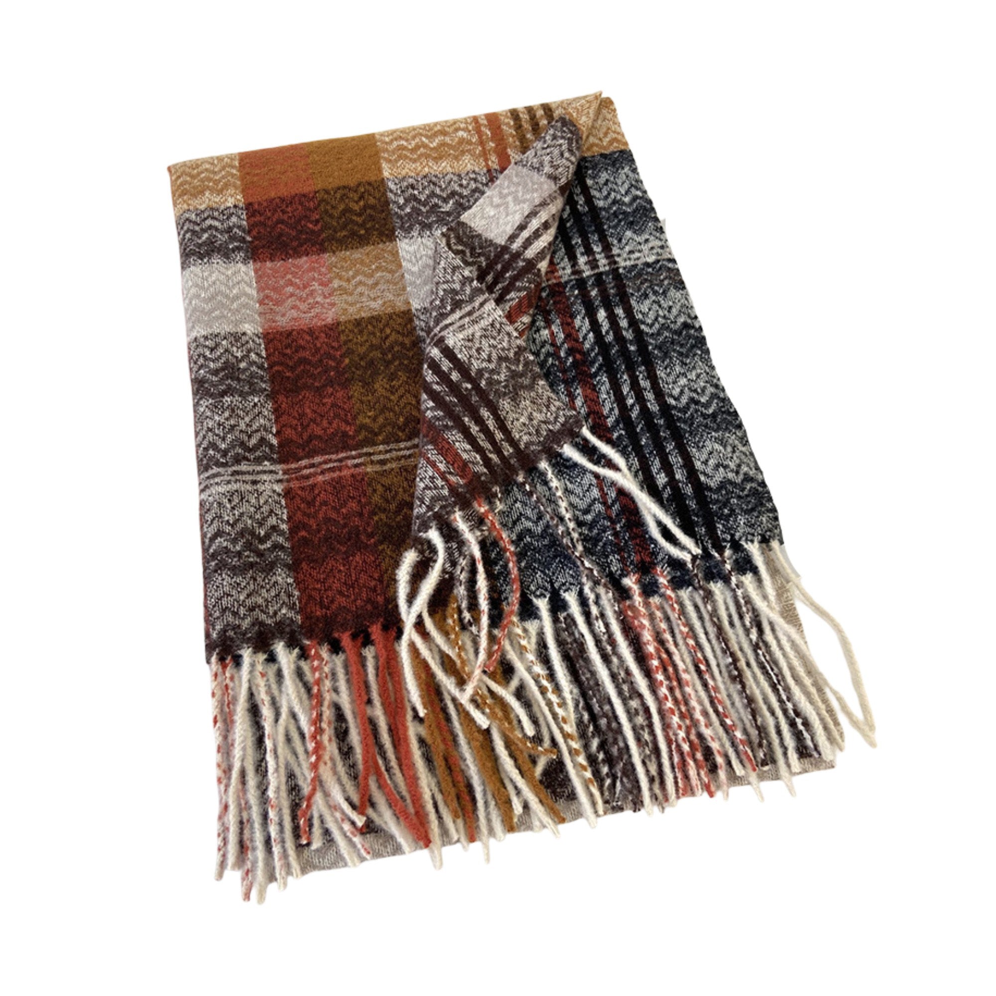 Anna-Kaci Plaid Pattern Soft Woven Winter Scarf with Cozy Texture 71¡Á24.8 Inches