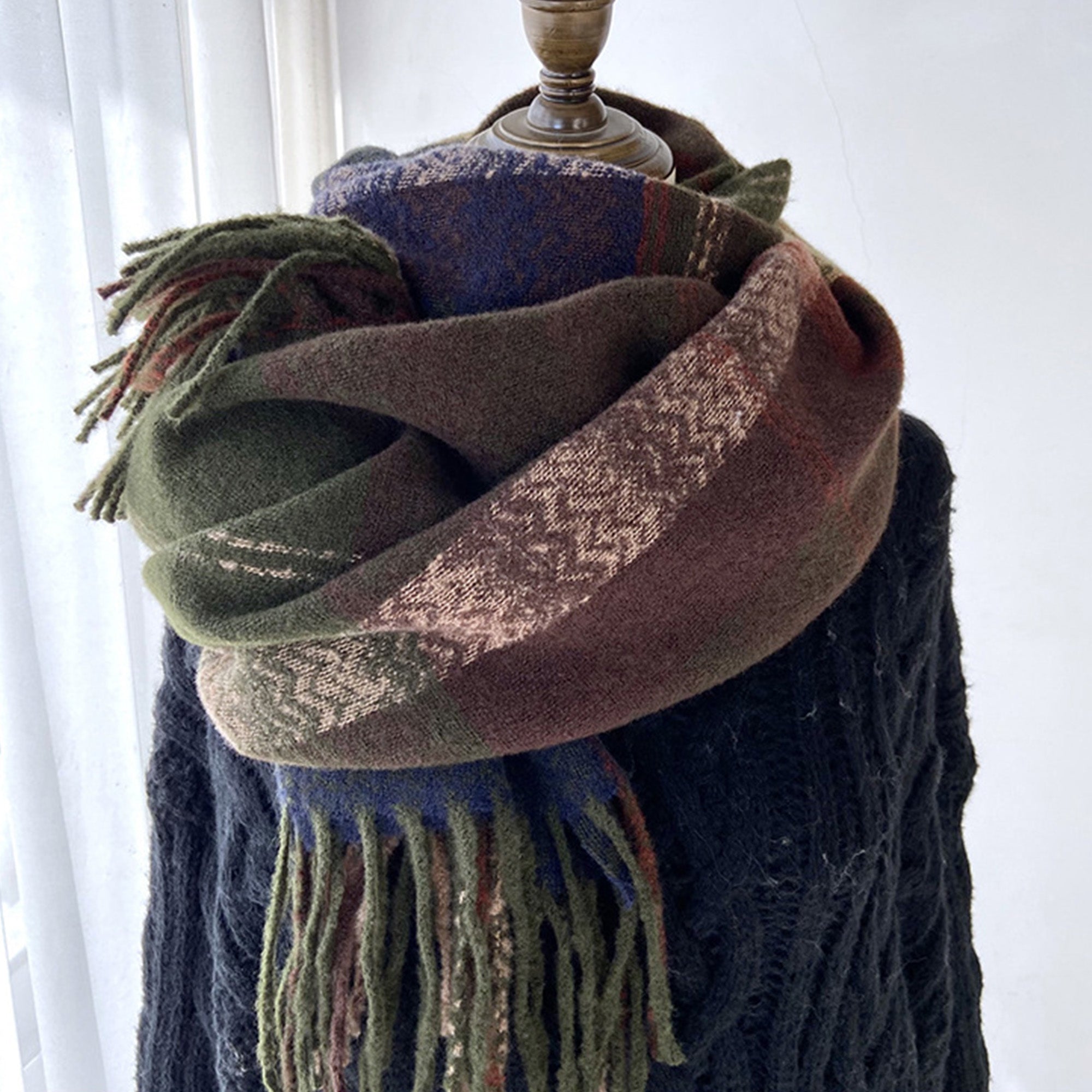 Anna-Kaci Plaid Pattern Soft Woven Winter Scarf with Cozy Texture 71¡Á24.8 Inches