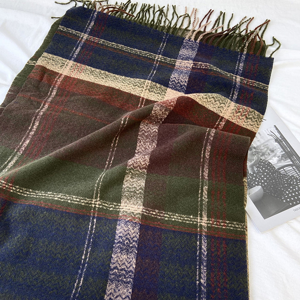 Anna-Kaci Plaid Pattern Soft Woven Winter Scarf with Cozy Texture 71¡Á24.8 Inches
