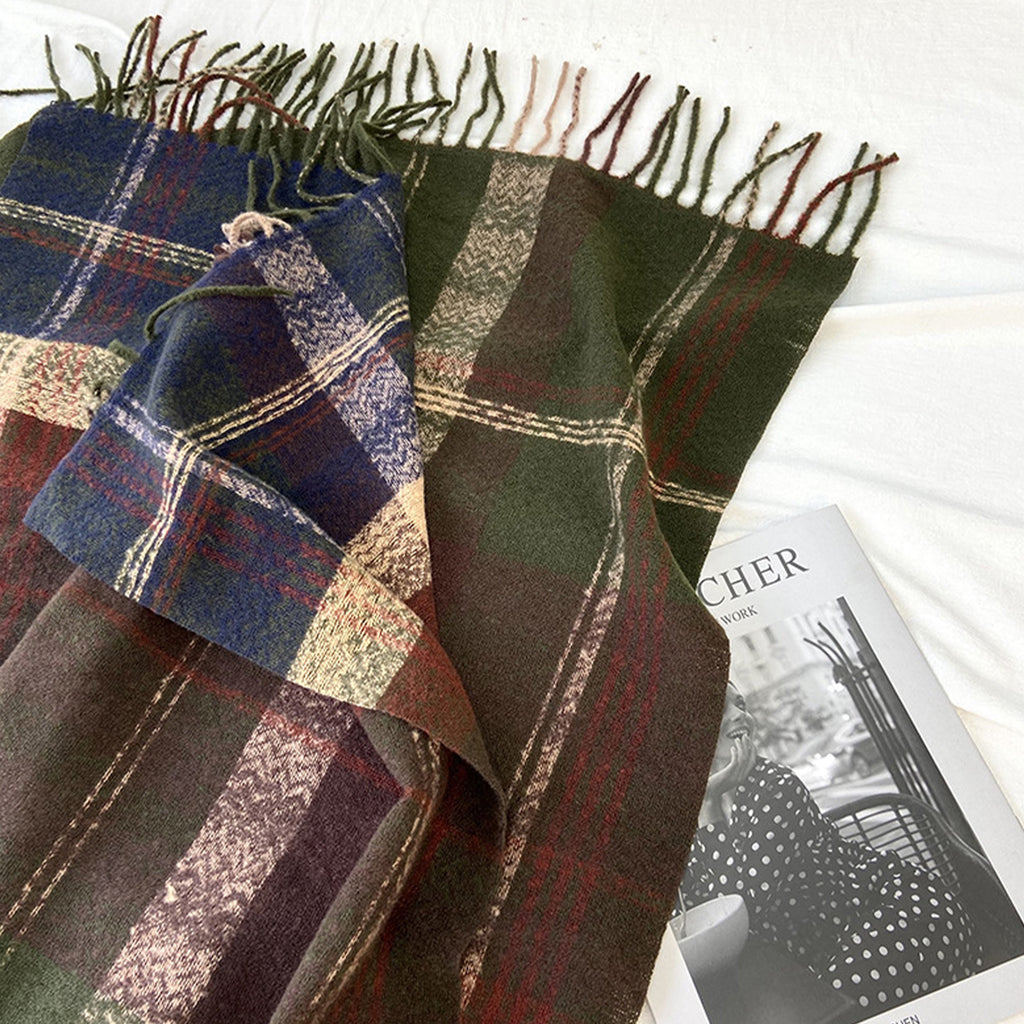 Anna-Kaci Plaid Pattern Soft Woven Winter Scarf with Cozy Texture 71¡Á24.8 Inches