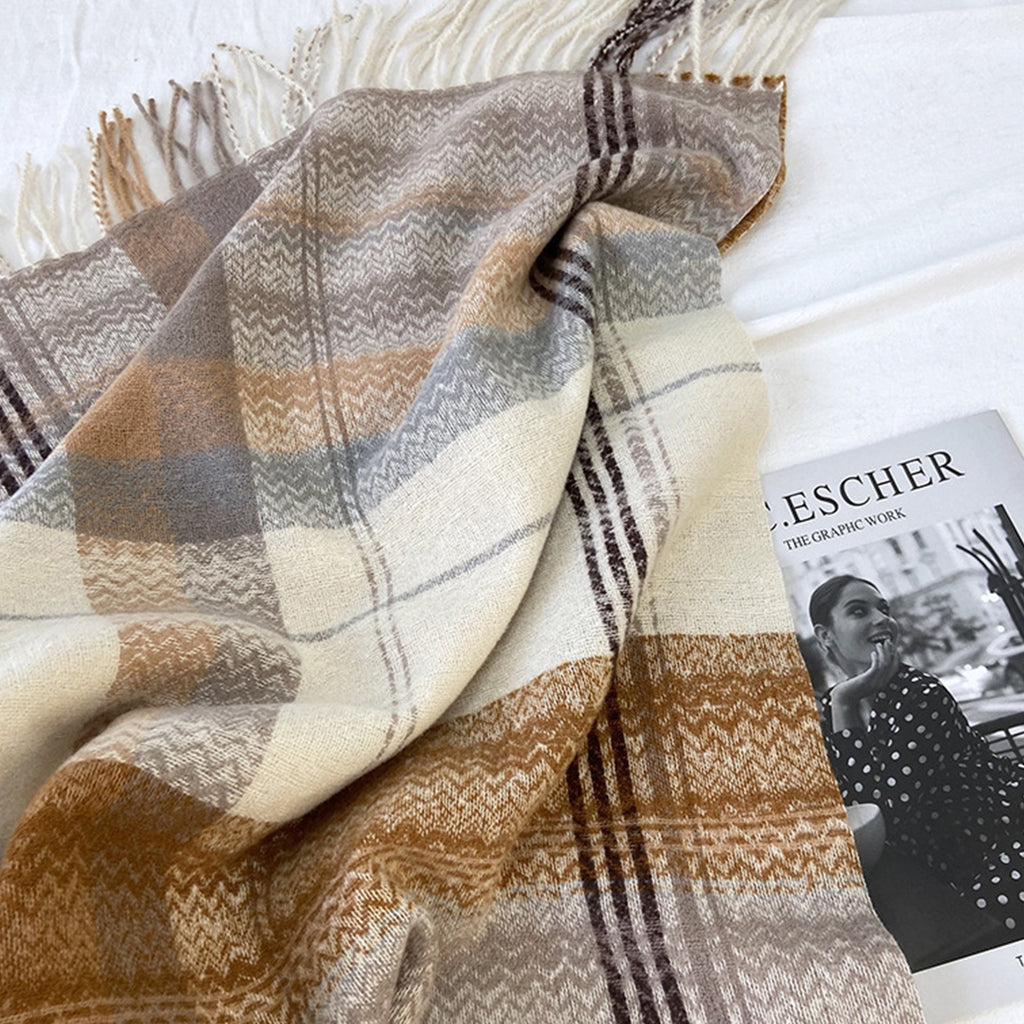 Anna-Kaci Plaid Pattern Soft Woven Winter Scarf with Cozy Texture 71¡Á24.8 Inches