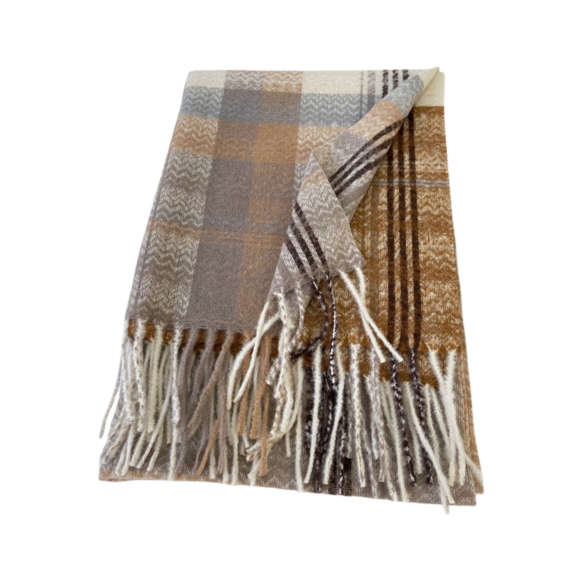 Anna-Kaci Plaid Pattern Soft Woven Winter Scarf with Cozy Texture 71¡Á24.8 Inches