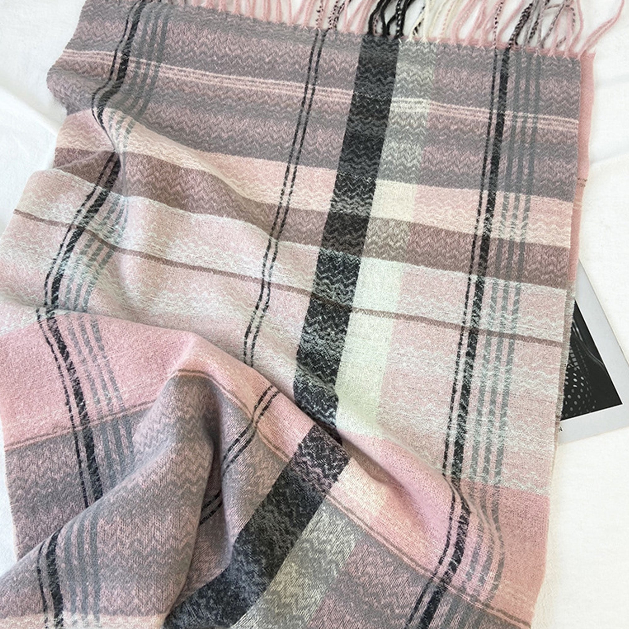 Anna-Kaci Plaid Pattern Soft Woven Winter Scarf with Cozy Texture 71¡Á24.8 Inches
