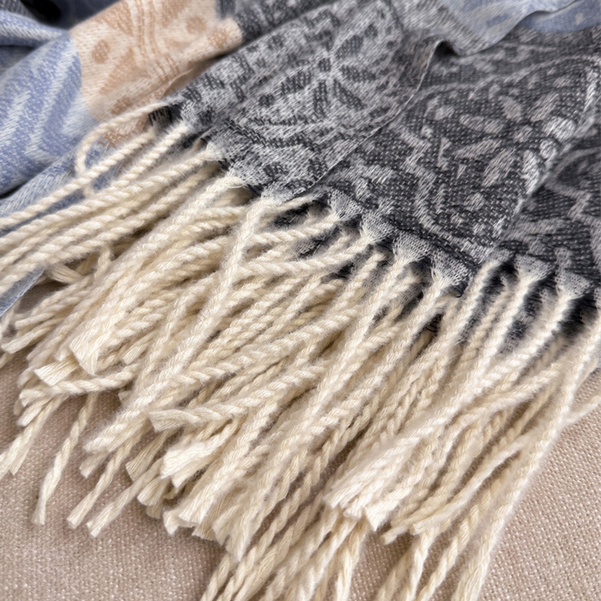 Anna-Kaci Soft Geometric Pattern Winter Scarf with Warm Cozy Knit Texture 78.5¡Á26 Inches