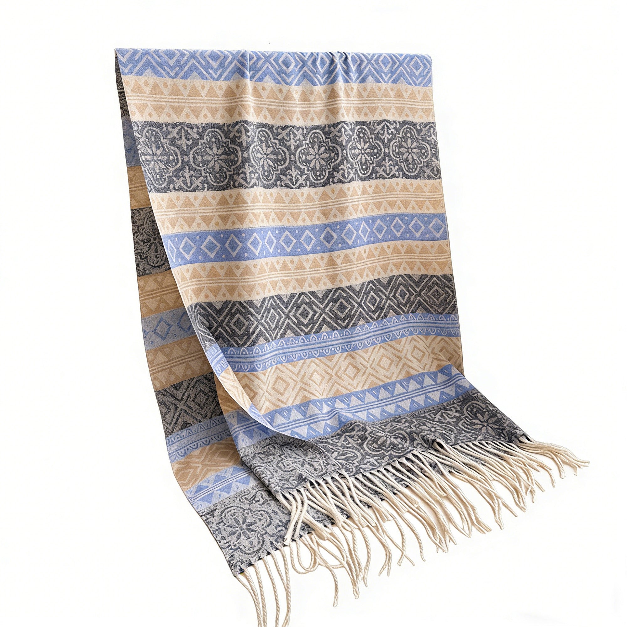 Anna-Kaci Soft Geometric Pattern Winter Scarf with Warm Cozy Knit Texture 78.5¡Á26 Inches
