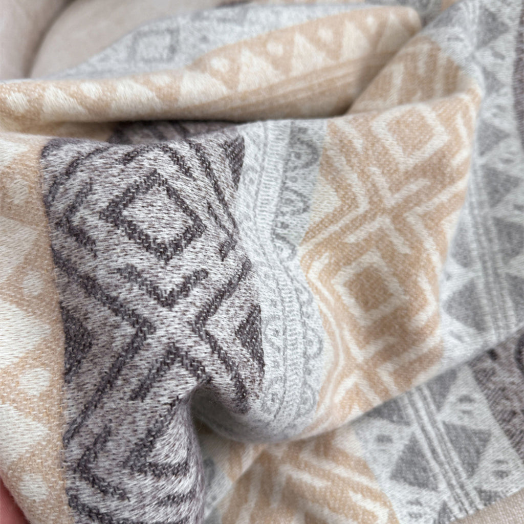 Anna-Kaci Soft Geometric Pattern Winter Scarf with Warm Cozy Knit Texture 78.5¡Á26 Inches