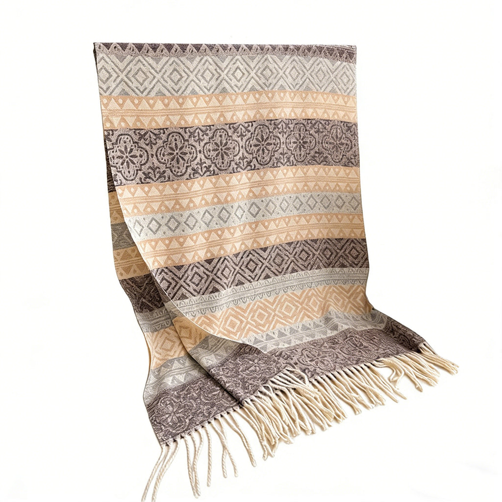 Anna-Kaci Soft Geometric Pattern Winter Scarf with Warm Cozy Knit Texture 78.5¡Á26 Inches
