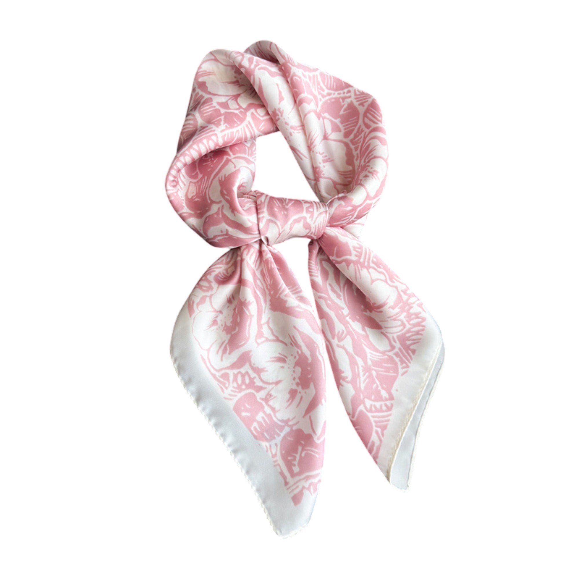 Anna-Kaci Floral Print Satin Square Scarf Lightweight Soft Neck Hair Accessory 27.5¡Á27.5 Inches