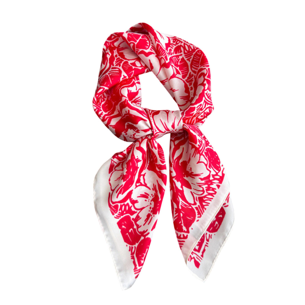 Anna-Kaci Floral Print Satin Square Scarf Lightweight Soft Neck Hair Accessory 27.5¡Á27.5 Inches