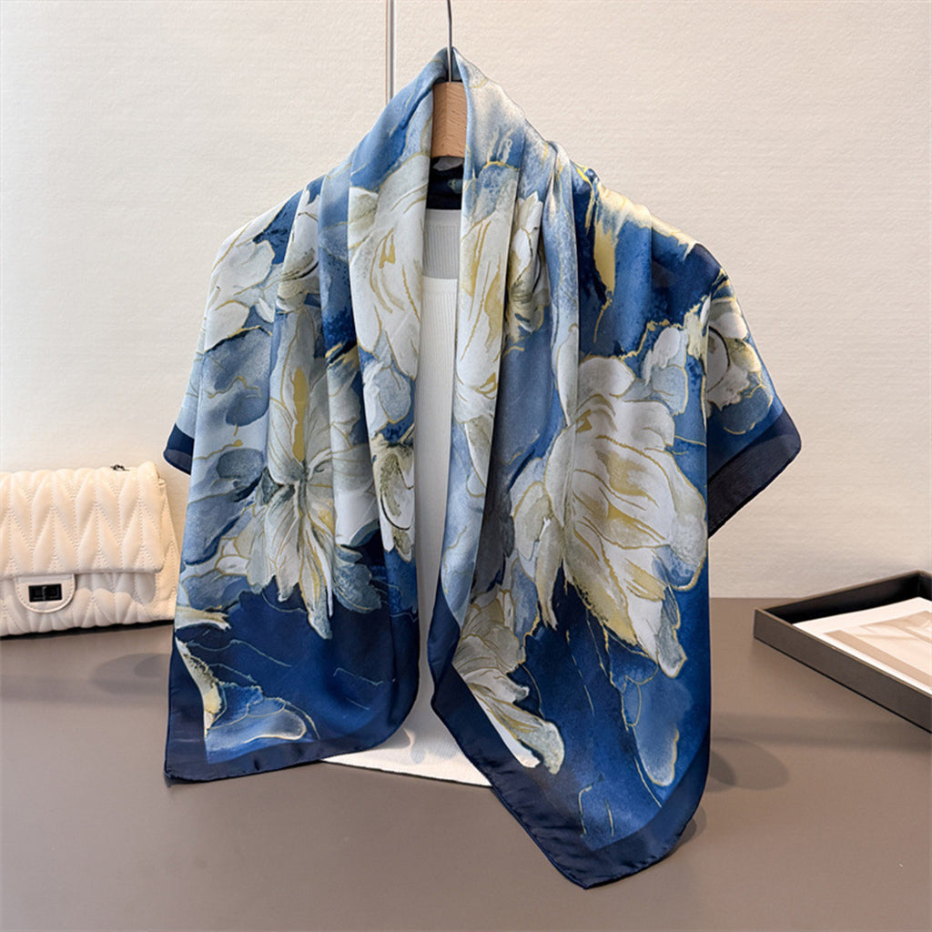 Anna-Kaci Women's Floral Print Satin Scarf Lightweight Square Wrap 35.4¡Á35.4 Inches