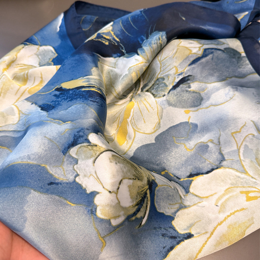 Anna-Kaci Women's Floral Print Satin Scarf Lightweight Square Wrap 35.4¡Á35.4 Inches