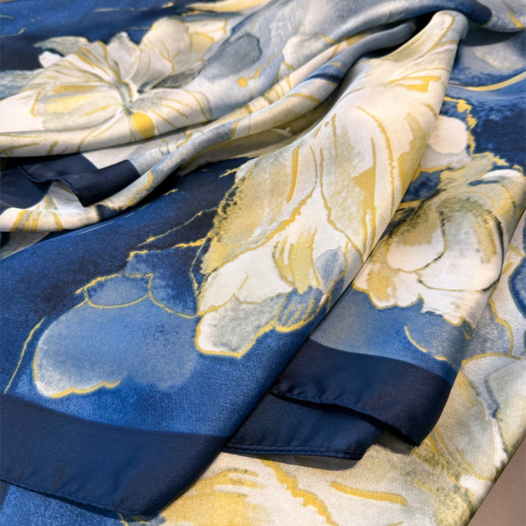 Anna-Kaci Women's Floral Print Satin Scarf Lightweight Square Wrap 35.4¡Á35.4 Inches