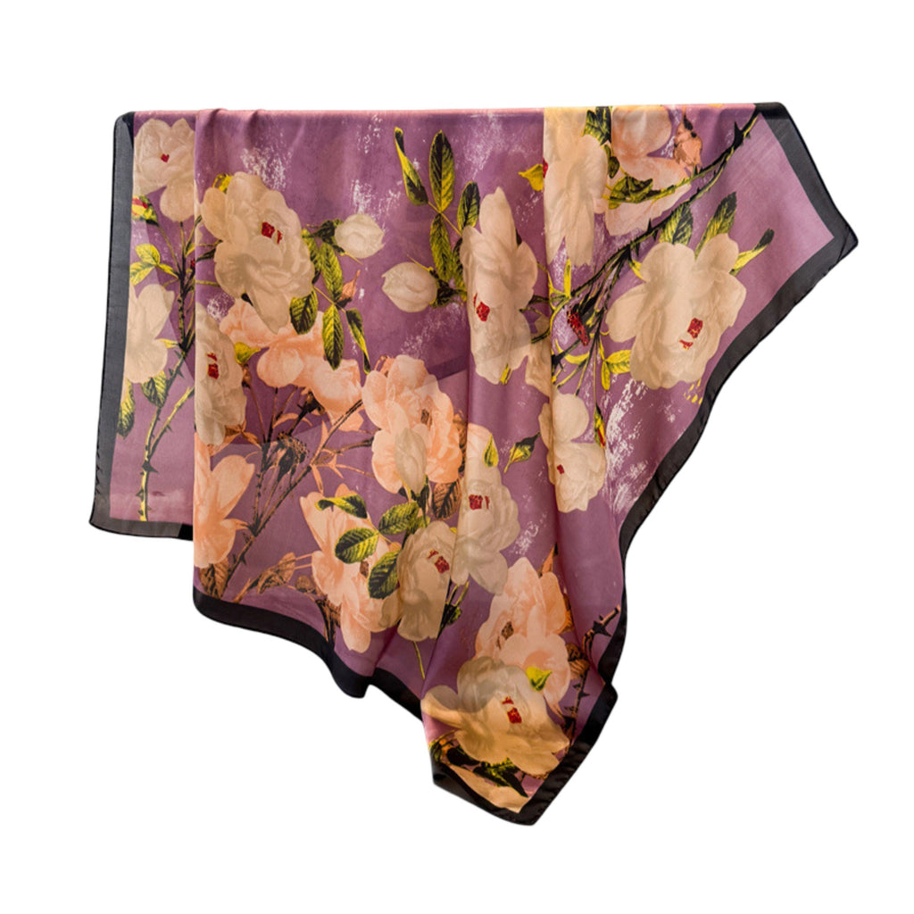 Anna-Kaci Women's Floral Print Satin Scarf Lightweight Square Wrap 35.4¡Á35.4 Inches