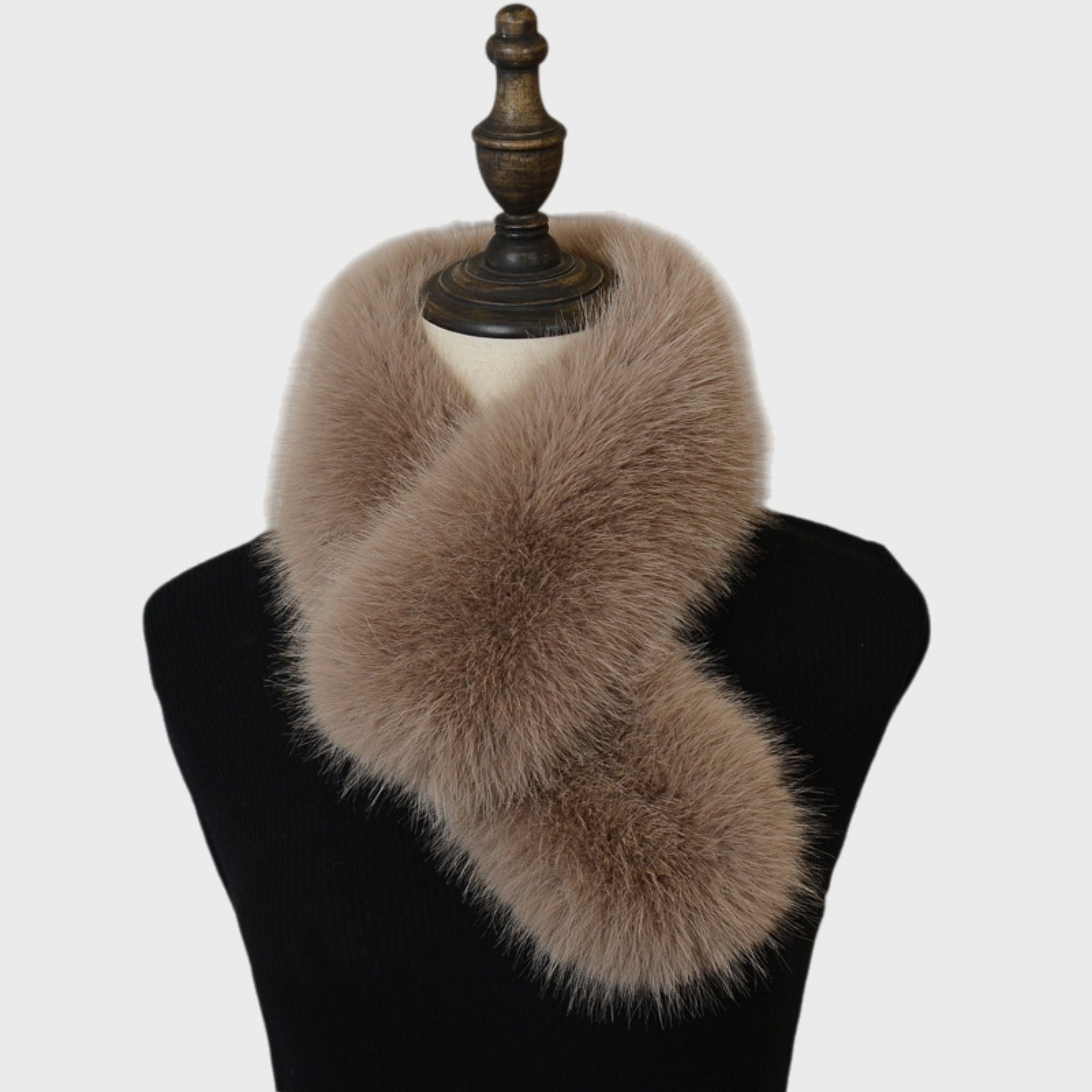 Anna-Kaci Women's Faux Fur Pull-Through Scarf with Plush Texture and Loop Closure Design 29.5x5in