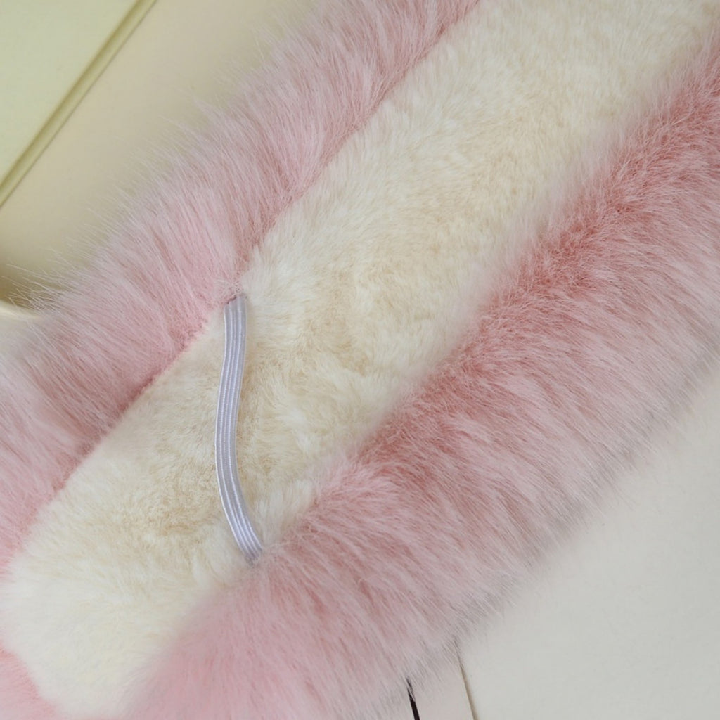 Anna-Kaci Women's Faux Fur Pull-Through Scarf with Plush Texture and Loop Closure Design 29.5x5in