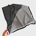 Anna-Kaci Women's Striped Satin Square Scarf with Two-Panel Design and Smooth Lightweight Finish 26.7x26.7in