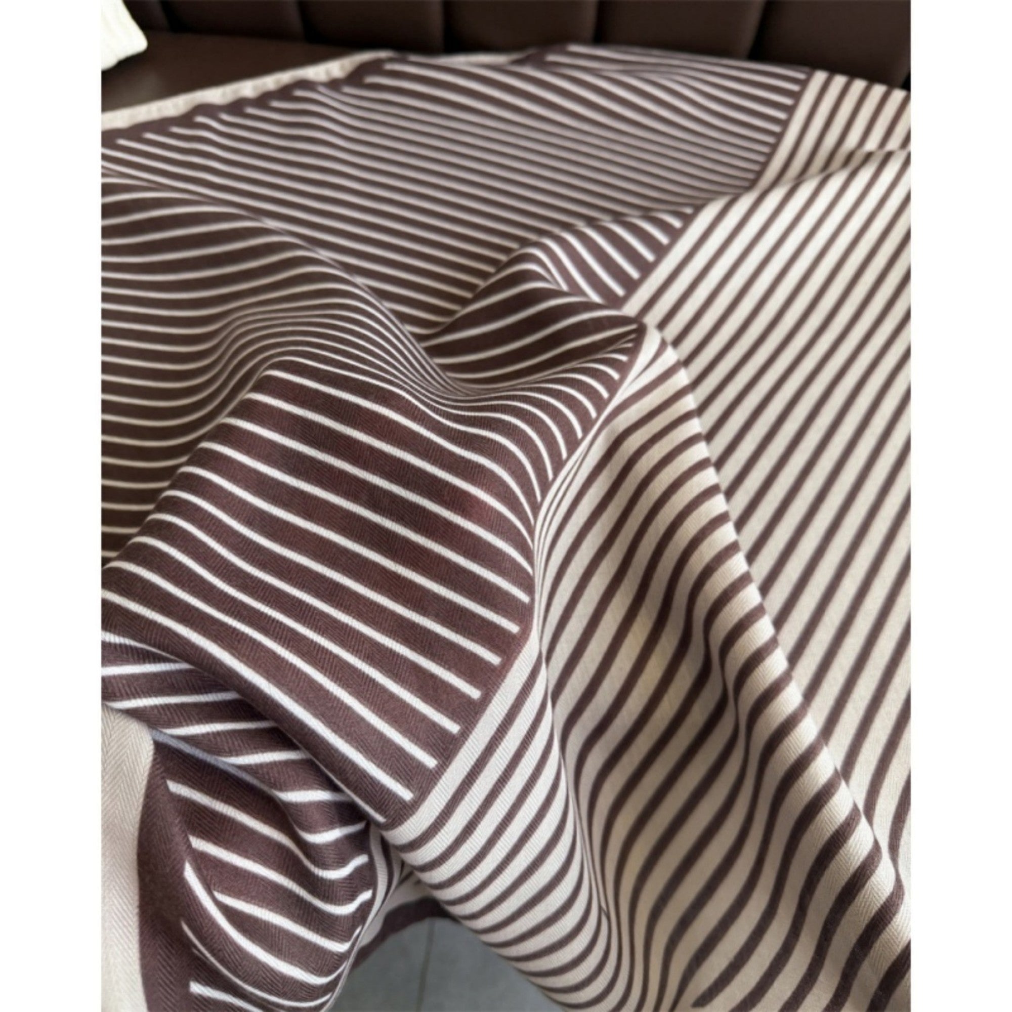 Anna-Kaci Women's Striped Satin Square Scarf with Two-Panel Design and Smooth Lightweight Finish 26.7x26.7in