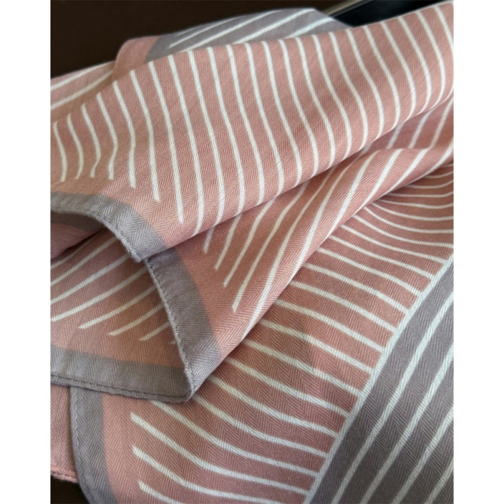 Anna-Kaci Women's Striped Satin Square Scarf with Two-Panel Design and Smooth Lightweight Finish 26.7x26.7in