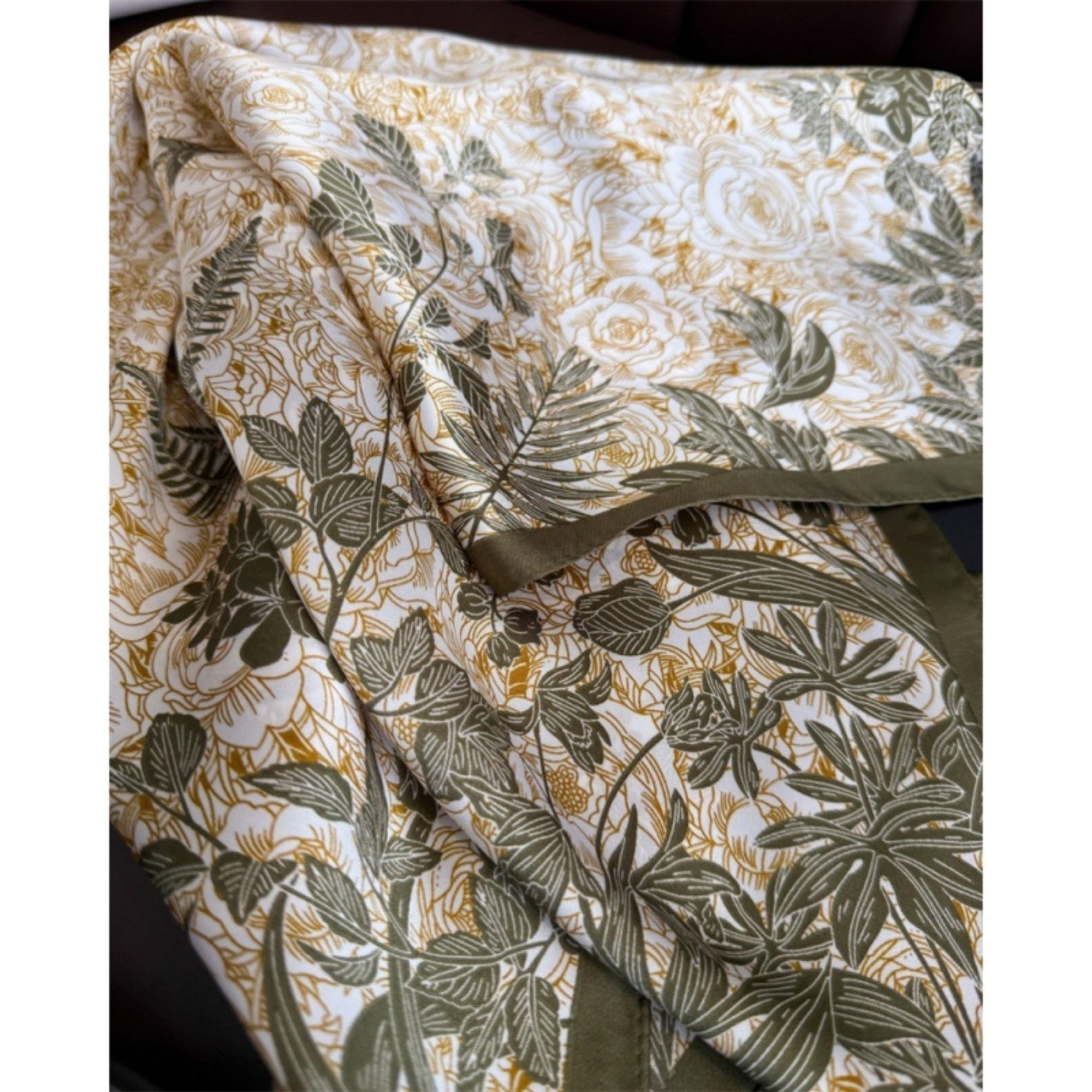 Anna-Kaci Women's Floral Botanical Print Lightweight Satin Scarf with Rolled Edge Finish 26.7x26.7in