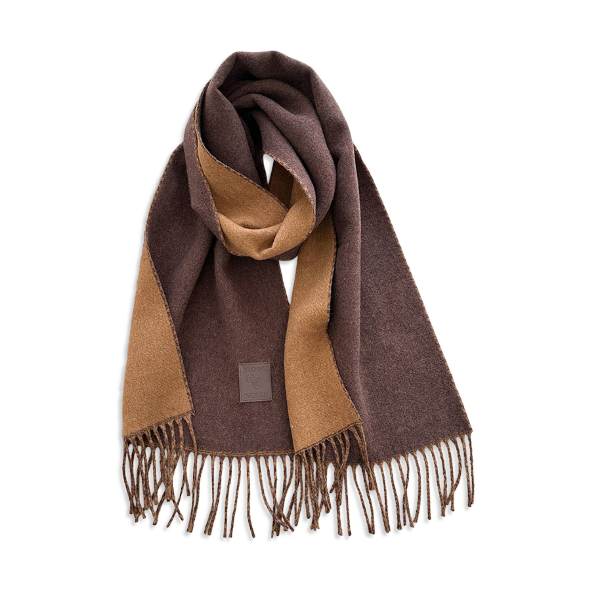 Anna-Kaci Womens Reversible Two Tone Warm Scarf with Fringe Trim