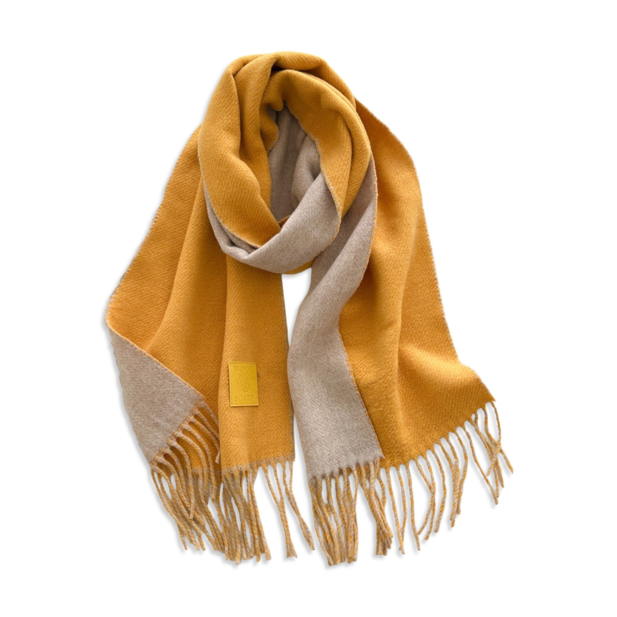 Anna-Kaci Womens Reversible Two Tone Warm Scarf with Fringe Trim
