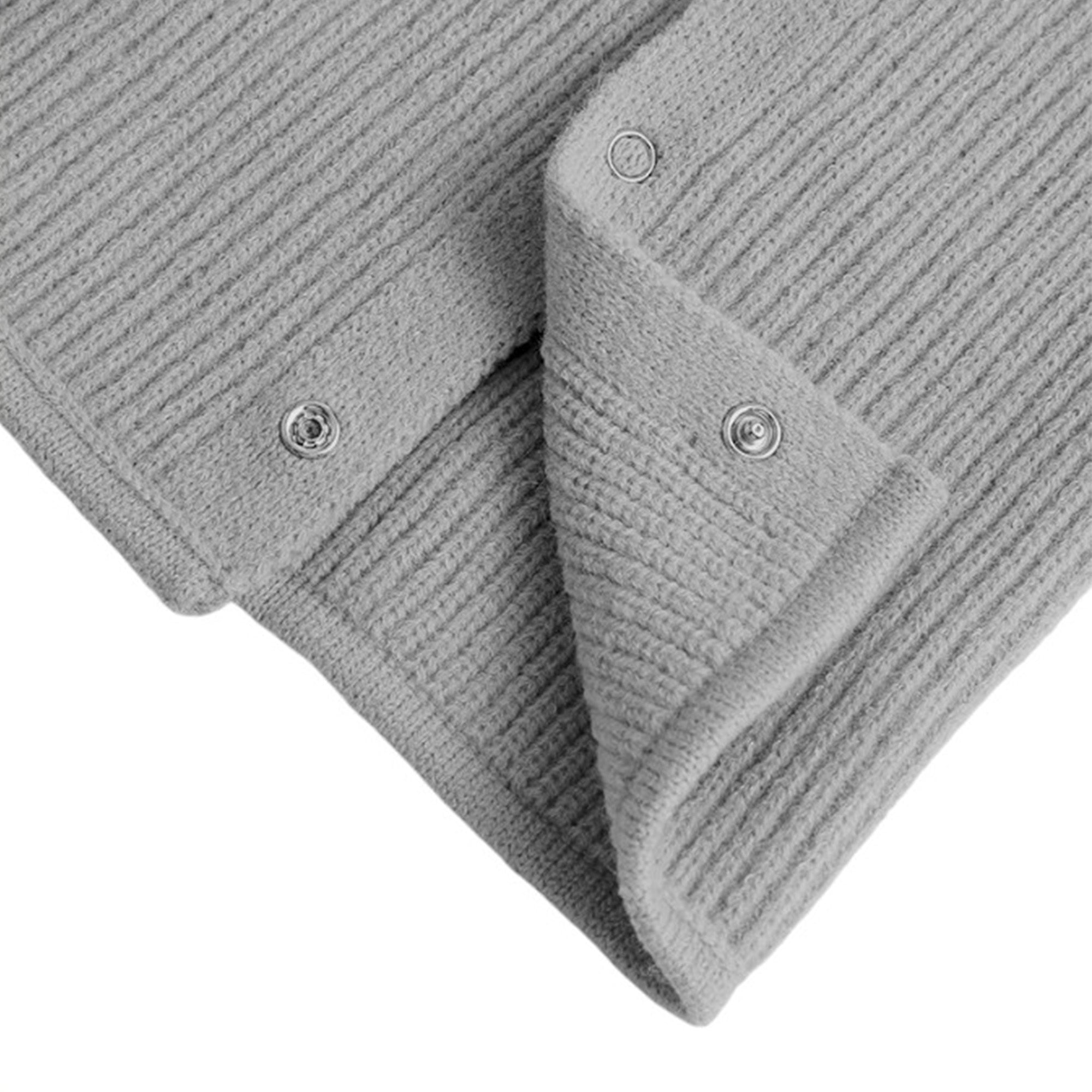 Anna-Kaci Solid Knit Button Neck Warmer Soft Stretch Winter Collar Scarf