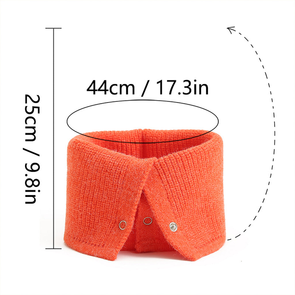 Anna-Kaci Solid Knit Button Neck Warmer Soft Stretch Winter Collar Scarf